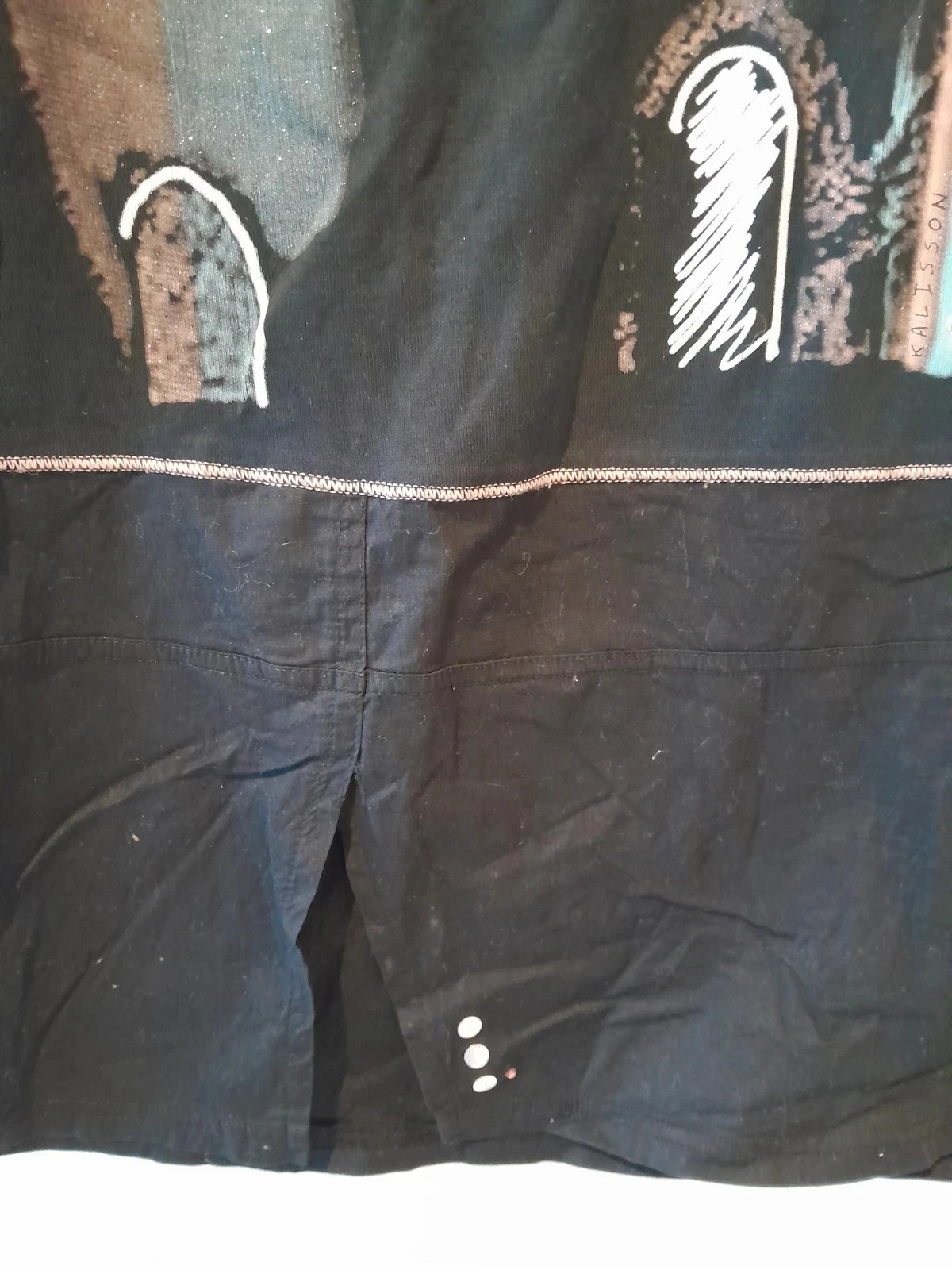 Blusa feminina, preto com estampa, Marca Affinités, tamanho 38 – photo 4